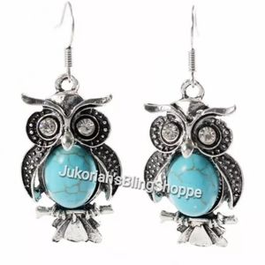 Owl turquoise earrings